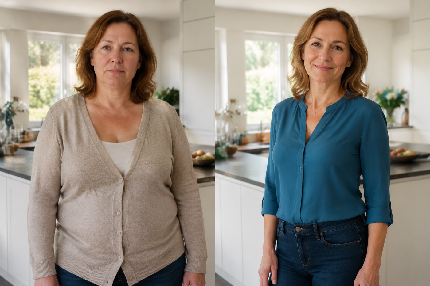 Corinne, de Nyon, avant et après quatre mois