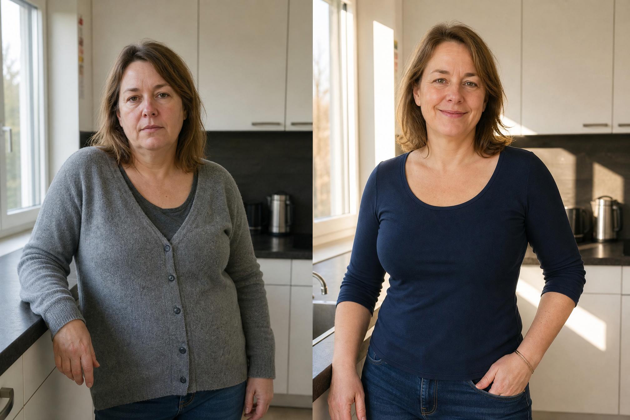 Nathalie, avant et après quatre mois