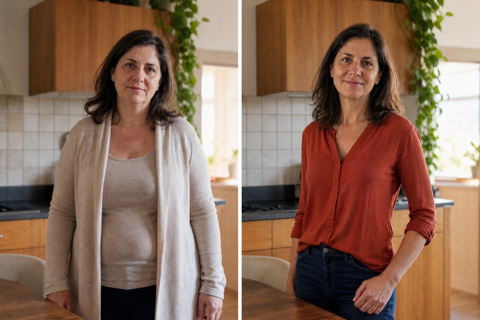 Cristina, di Lugano, prima e dopo quattro mesi